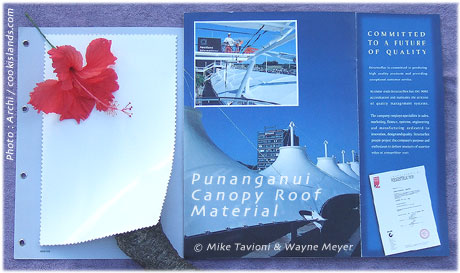 >>> sample of textile membrane material - photo Archi &copy; cookislands.com - click to enlarge